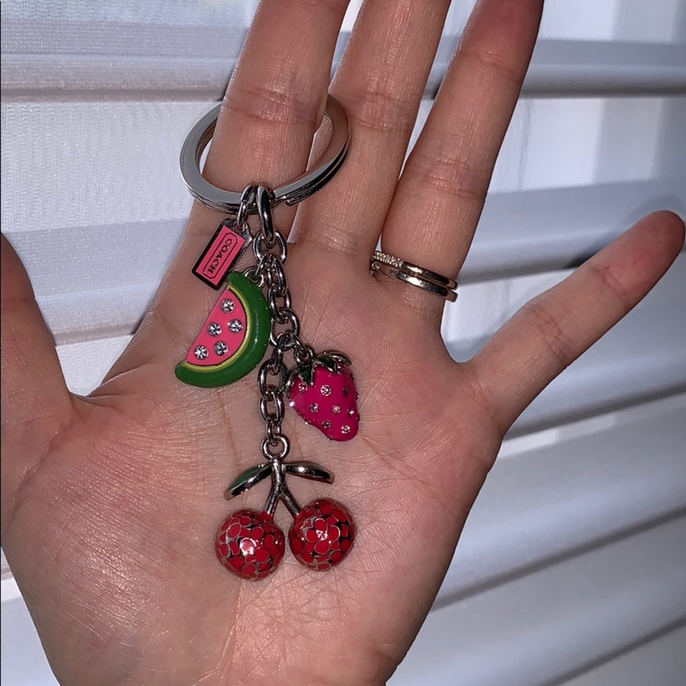 Coach rare fruit rhinestone keychain 🍒 🍓 🍉